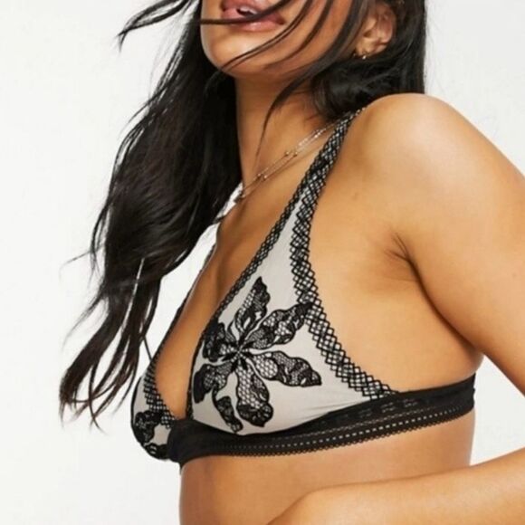 Free People Intimately Alia Black Lace Bralette Sz S NWT - Picture 5 of 15
